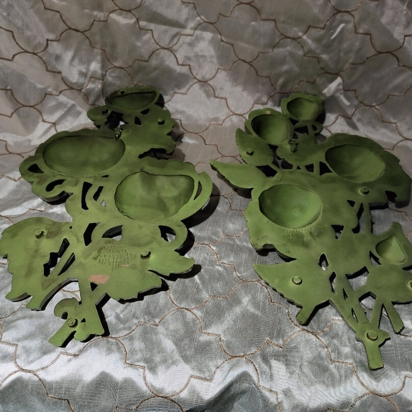 Rare Pair Vintage 1962 Syroco Flower Wall Hanging Plaque A-4460 & B-4460 Floral - Picture 6 of 10